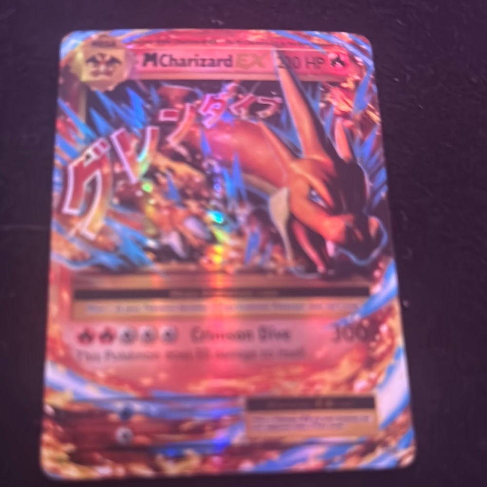 Pokemon M Charizard EX Card - Fiery Red and Blue